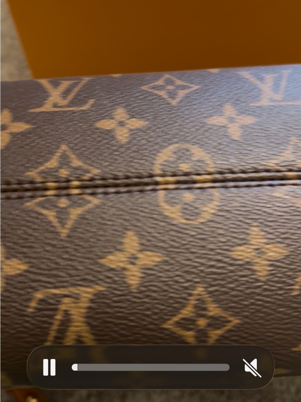 Louis Vuitton Monogram Canvas Shoulder Bag with Tan Leather Trim - Picture 7 of 9